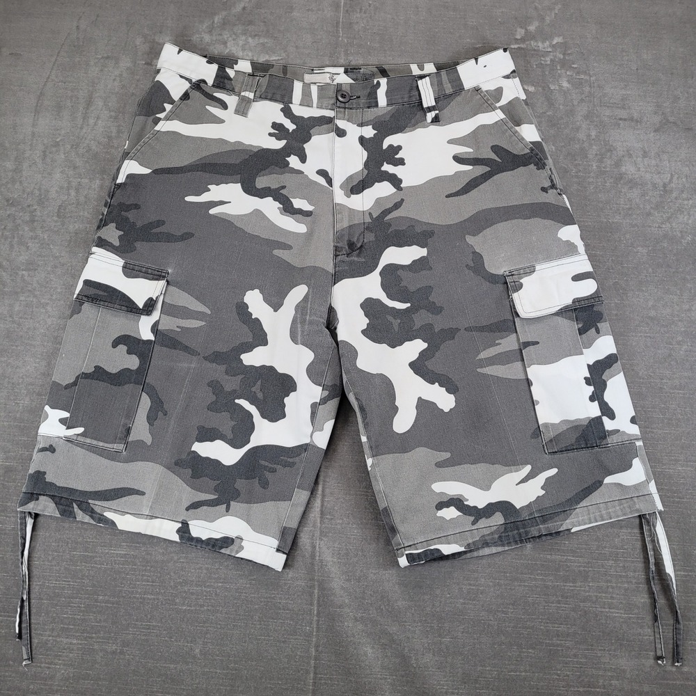 Regal Wear Y2K Mens Cargo Shorts Camo Size 32 Drawstring‎ Hip Hop Skater Grunge